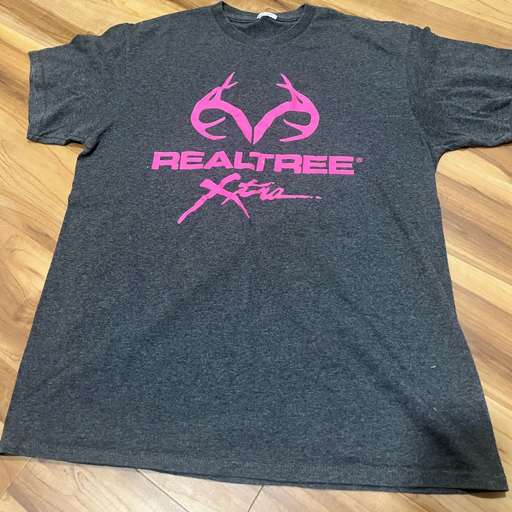 Realtree Charcoal and Pink Kids T-Shirt